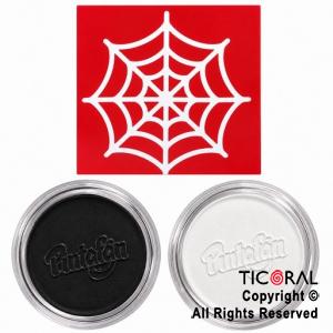 KIT MAQUILLAJE ARTISTICO TELARA�A NEGRO Y BLANCO ( 4 GR) + STENCIL